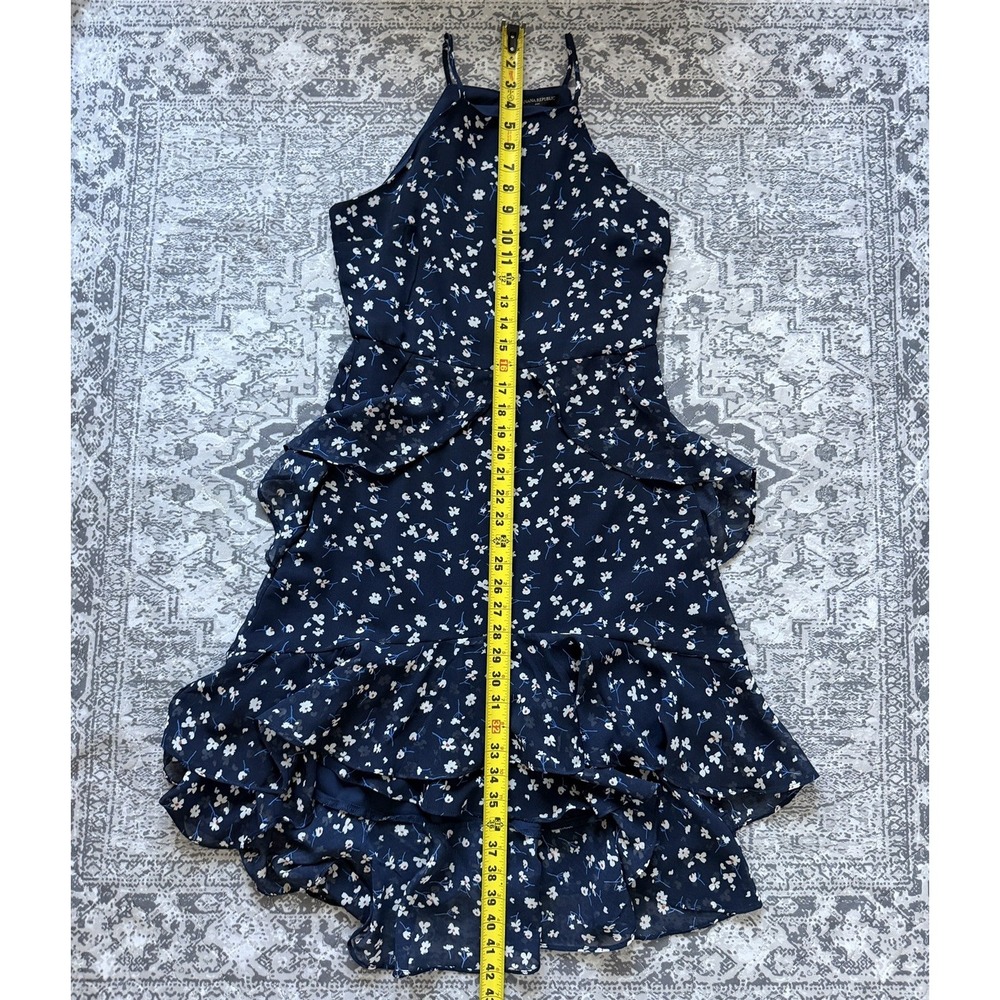 Banana Republic Sleeveless Gauze Tiered Hi Low Dress Floral Womens 4 S/457290-00